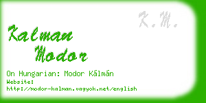 kalman modor business card