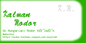 kalman modor business card